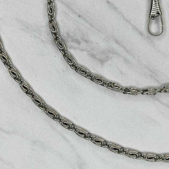 Silver Tone Swirl Chain Purse Strap 47" Crossbody Bag Replacement ✨ - Picture 7 of 13